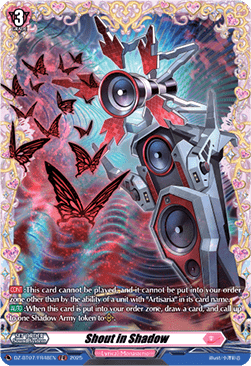 Shout in Shadow  (V.2 - Frame Rare) - Moon Fangs & Cerulean Blaze (Frame Rare) [DZ-BT07-FR48]