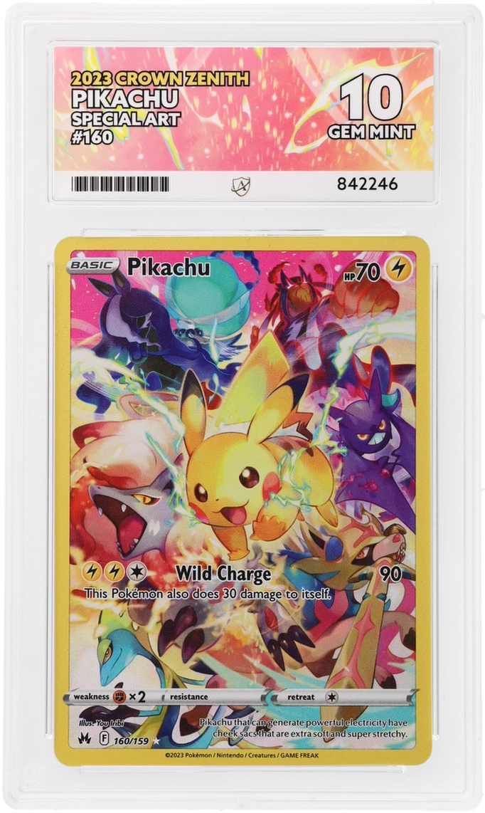2023 Pokemon Crown Zenith - Pikachu #160 - Ace 10 842246