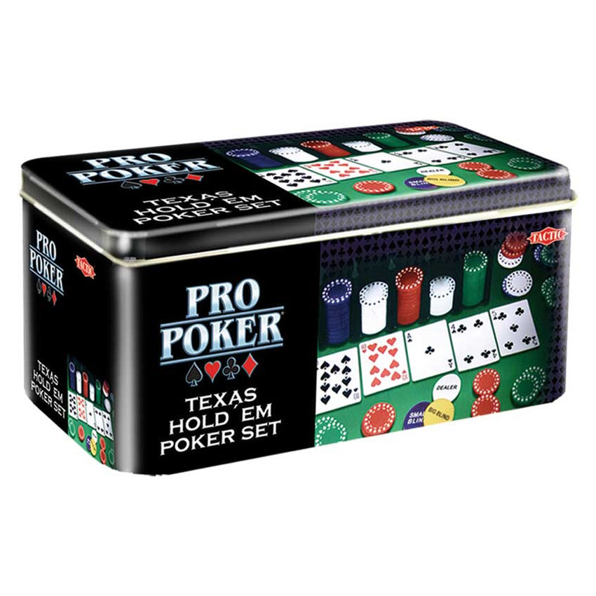 Pro Poker Texas Hold'em Set in Tin