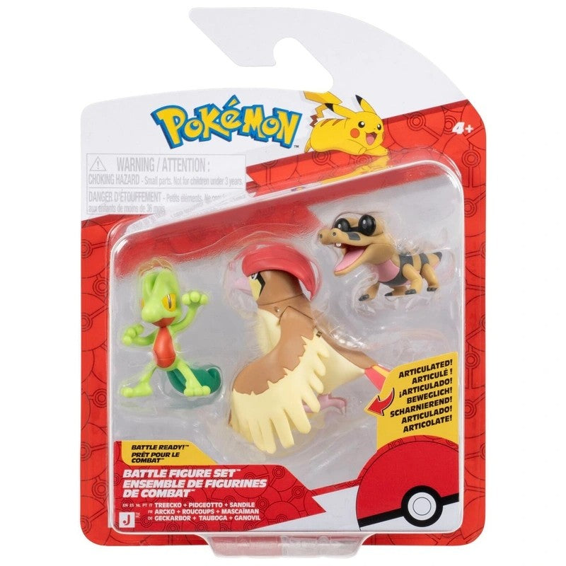 Pokemon - Battle Figure Set - Treecko, Pidgeotto & Sandile