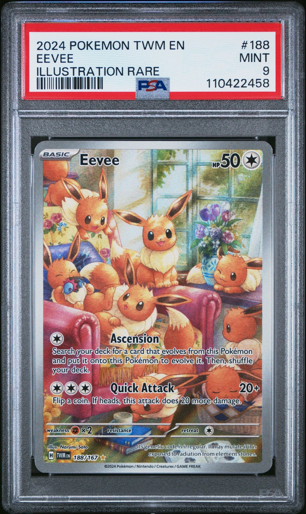 2024 Pokemon Twilight Masquerade - Eevee #188 - PSA 9 #110422458