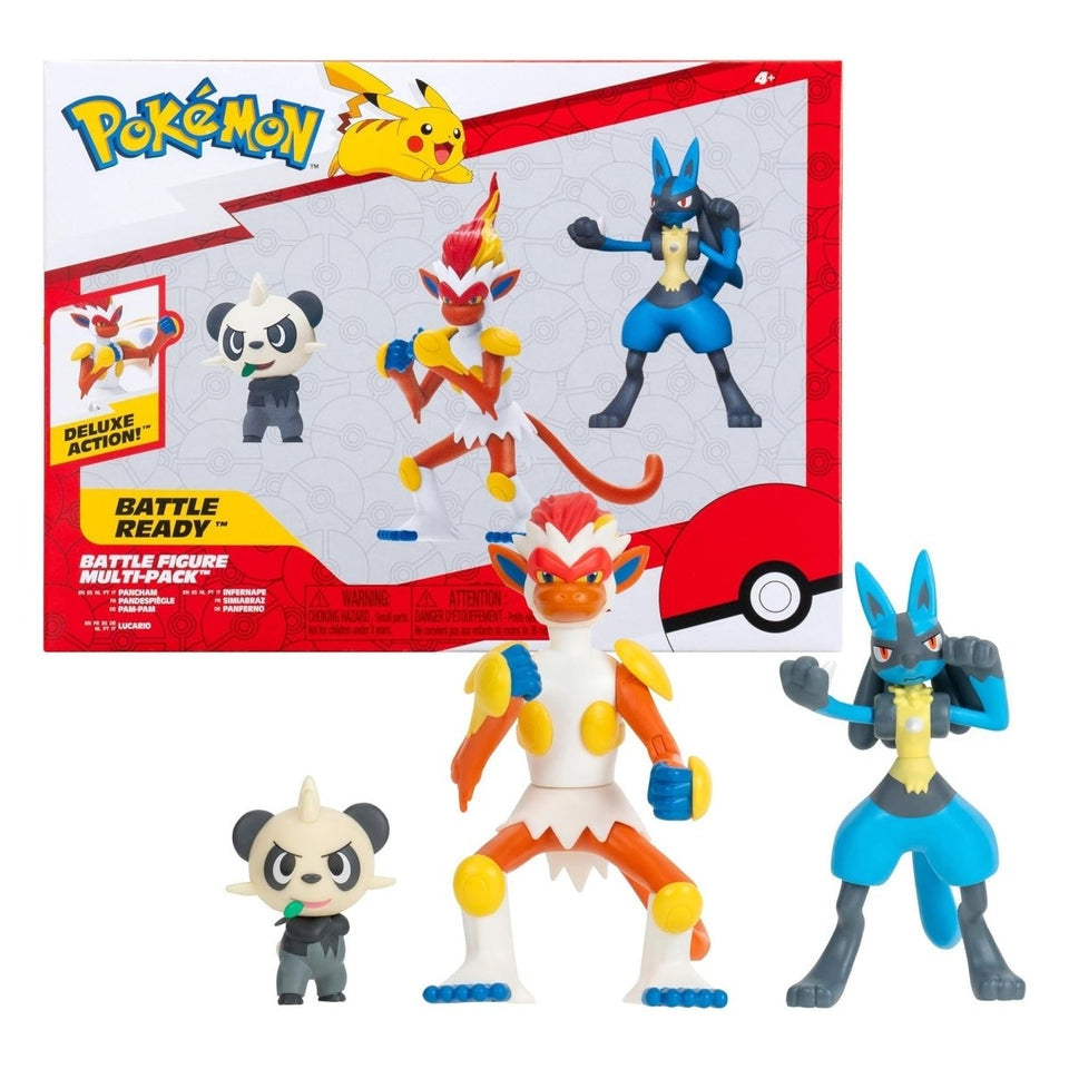 Pokemon - Battle Figure Set - Pancham, Infernape & Lucario