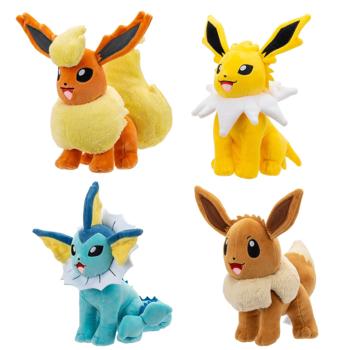 Pokemon - Eevee Evolution 4 Plush Pack - Eevee, Flareon, Jolteon & Vaporeon