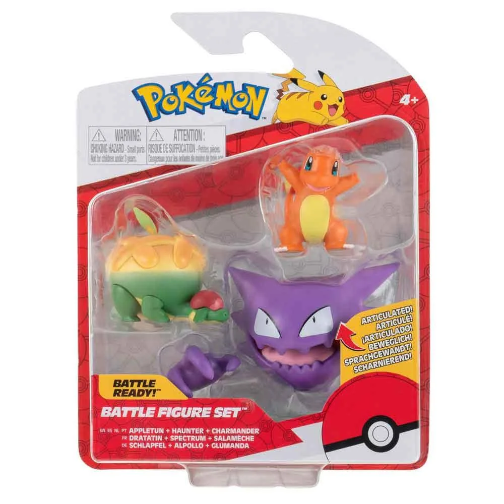 Pokemon - Battle Figure Set - Appletun, Haunter & Charmander