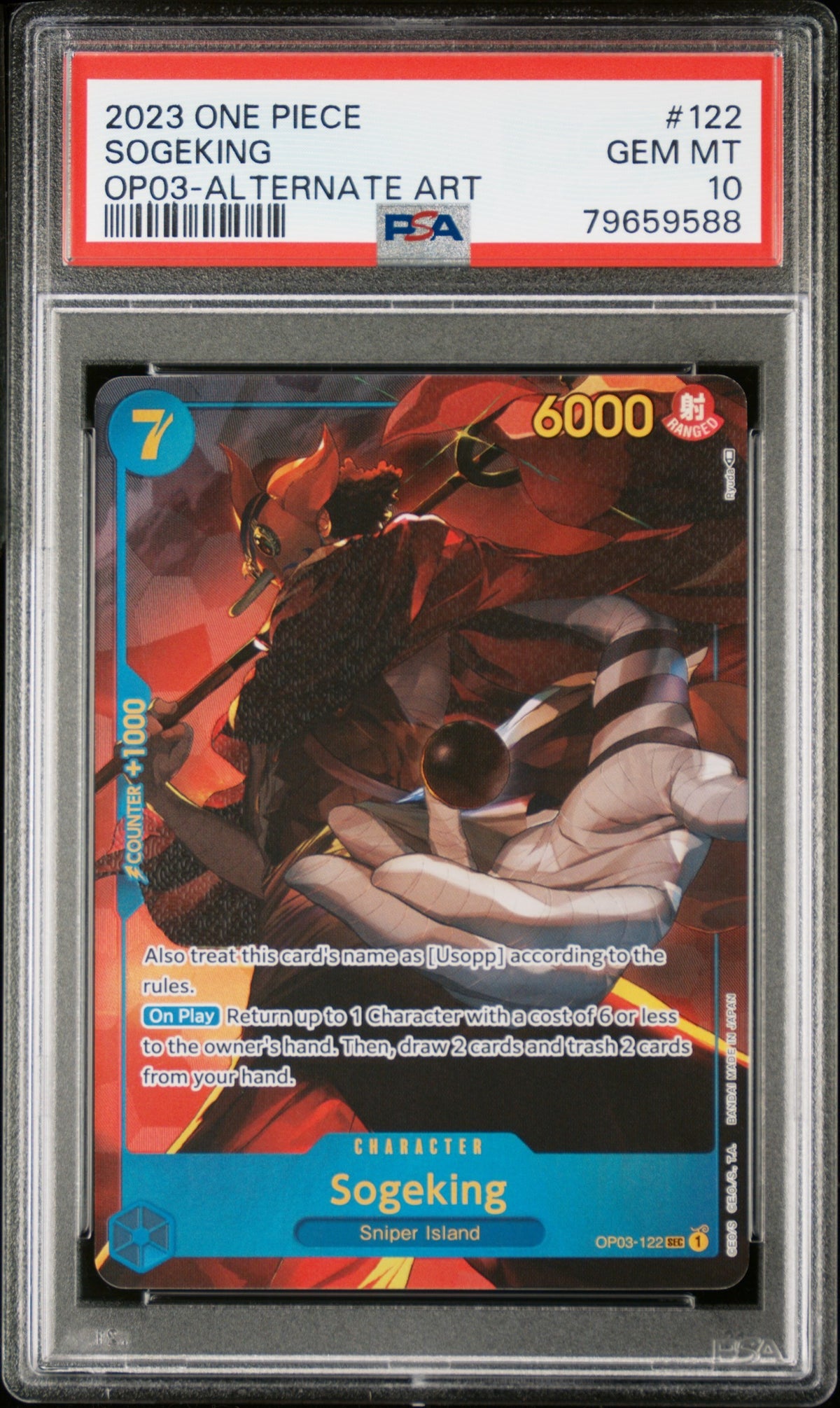 2023 One Piece Pillars of Strength - Sogeking #122 Alt Art - PSA Gem MT 10 79659588