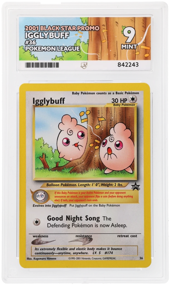 2001 Pokemon Black Star Promo - Igglybuff #036 - Ace 9