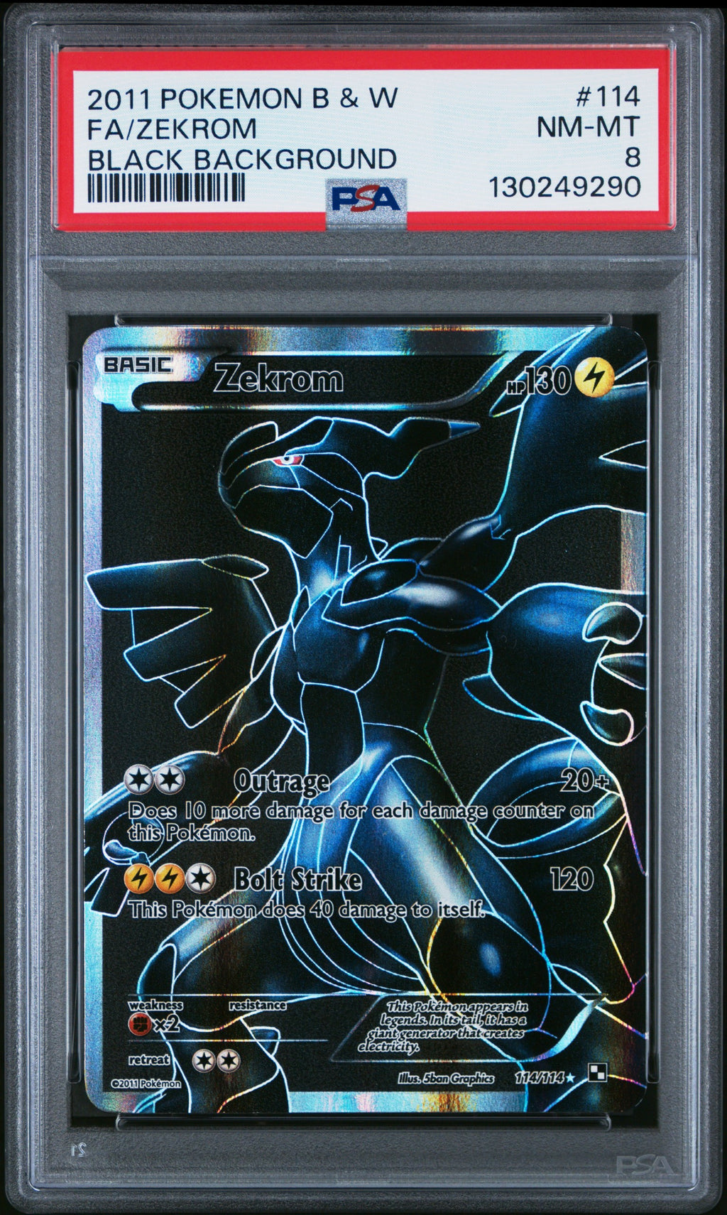 2011 Pokemon Black & White - Zekrom #114 - PSA 8 130249290