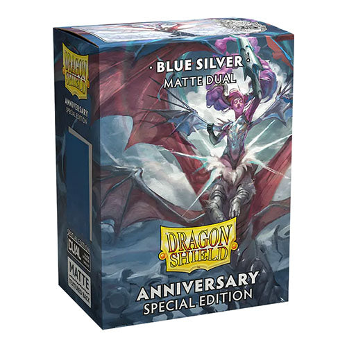 Dragon Shield - Dual Matte Standard Size Sleeves 100pk - Blue Silver