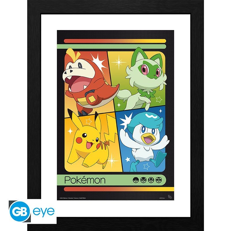 Pokemon Scarlet & Violet Starters 30 x 40cm Framed Collector Print
