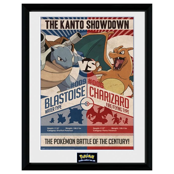 Pokemon Red v Blue 30 x 40cm Framed Collector Print