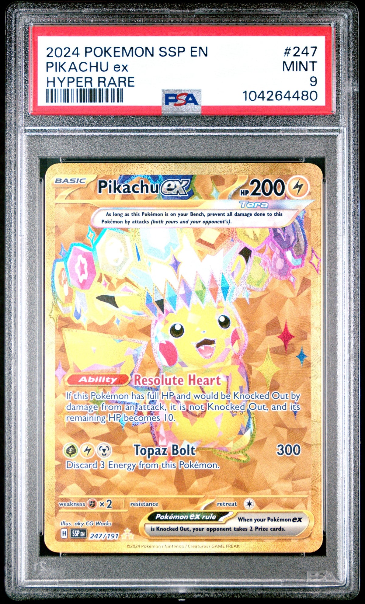 2024 Pokemon Surging Sparks - Pikachu ex #247 - PSA 9 104264480