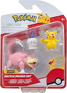 Pokemon - Battle Figure Set - Slowpoke, Litwick & Pikachu