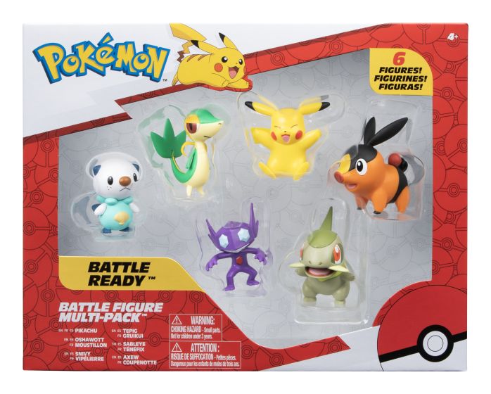 Pokemon - Battle Figure Set - Pikachu, Oshawott, Snivy, Tepig, Sableye & Axew