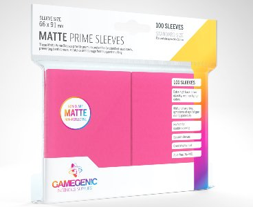 Gamegenic - Standard Size Matte Prime Sleeves - Pink (100 ct.)