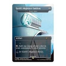 Magic the Gathering Secret Lair X Marvel's Arcane Signet as "Earth's Mightiest Emblem"