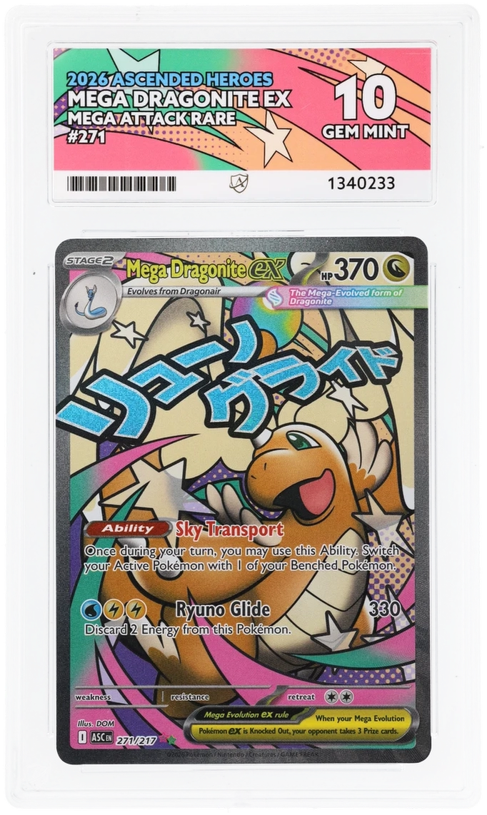 2026 Pokemon Ascended Heroes - Mega Dragonite ex #271 - Ace 10 1340233