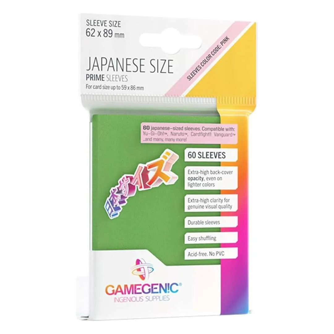 Gamegenic - Japanese Size Prime Sleeves - Green (60 ct.)