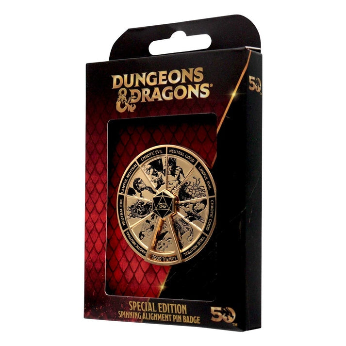 Dungeons & Dragons: Gold Coloured Alignment Spinner Pin Badge