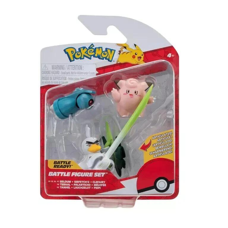 Pokemon - Battle Figure Set - Beldum, Sirfetch'd & Clefairy
