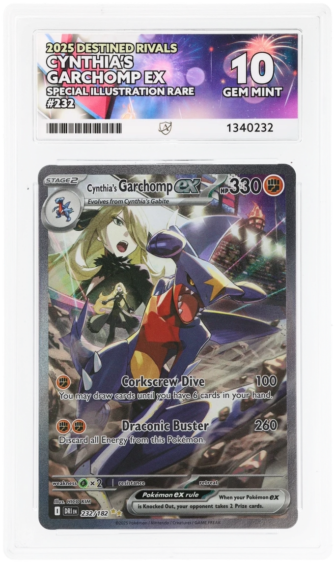 2025 Pokemon Destined Rivals - Cynthia's Garchomp ex #232 - Ace 10 1340232