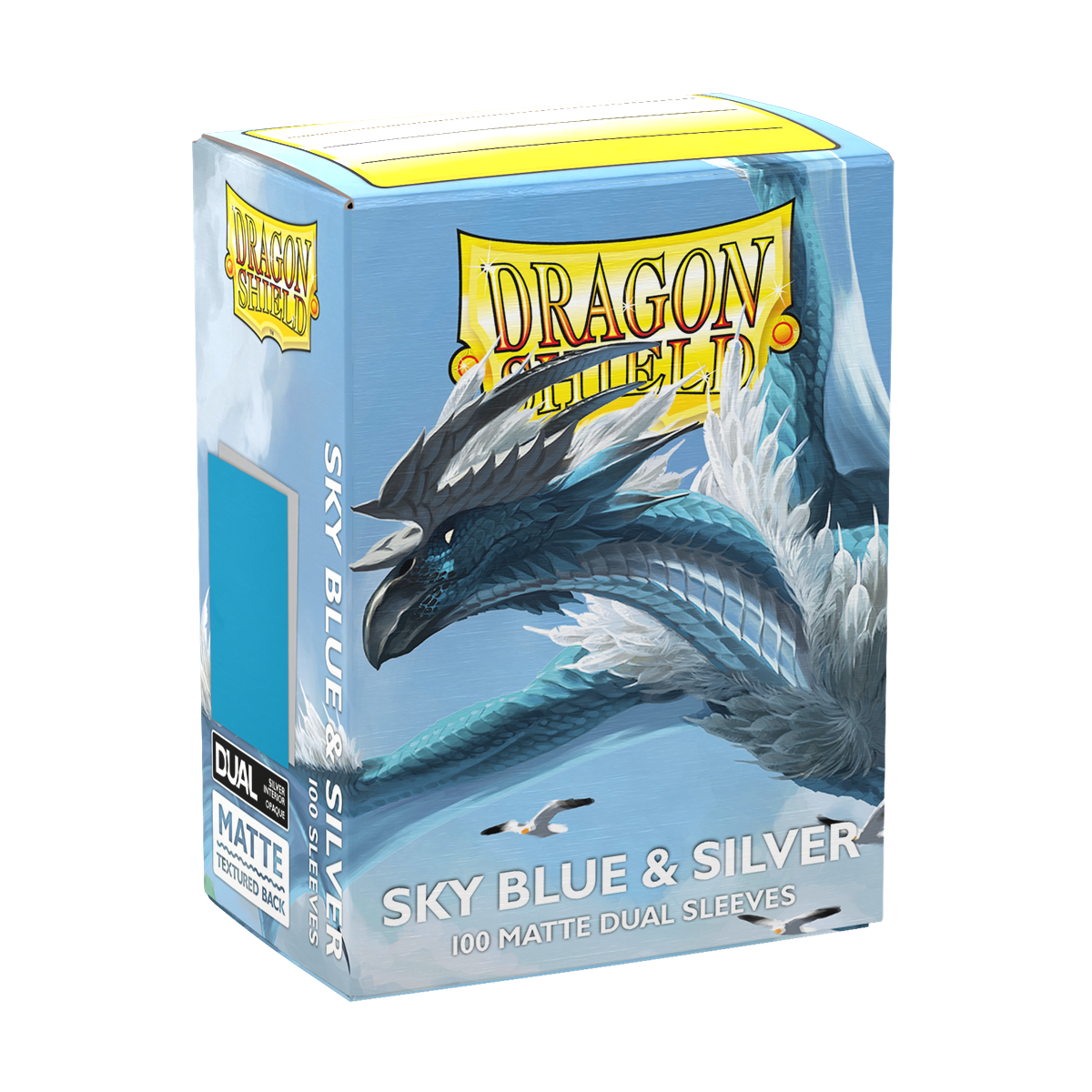 Dragon Shield - Dual Matte Standard Size Sleeves 100pk - Sky Blue & Silver